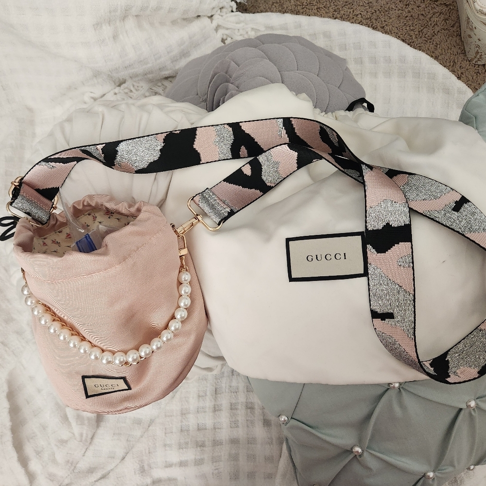 Gucci Blush Satin Mini Bag with Pearl Accent
